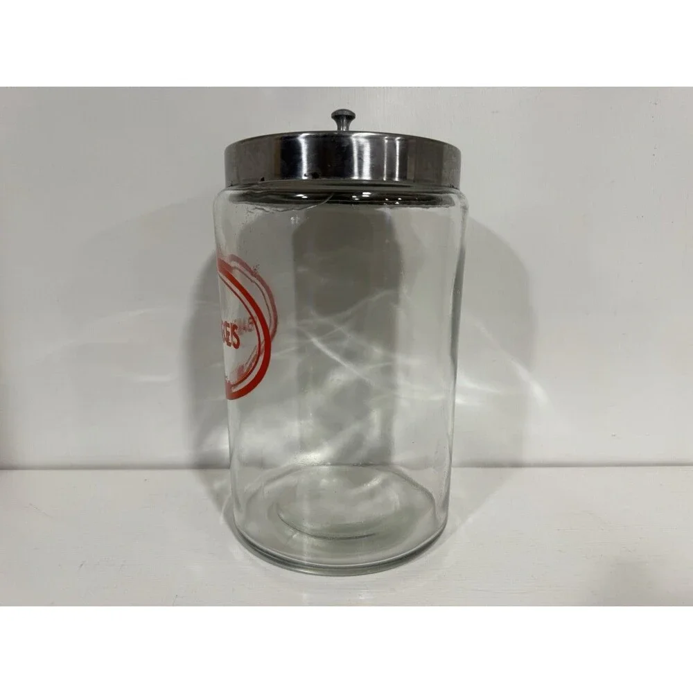Vintage Glasco Medical Sundry Jar Bandages Apothecary Glass Canister Chrome Lid
